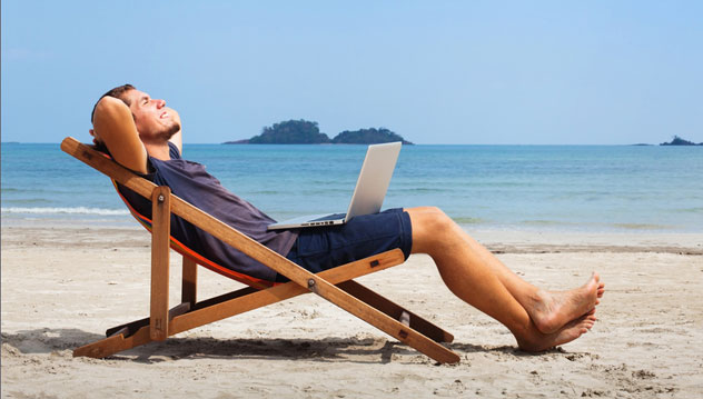 smart working in spiaggia