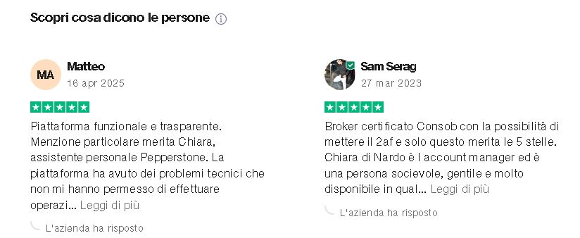 recensione utenti trustpilot pepperstone